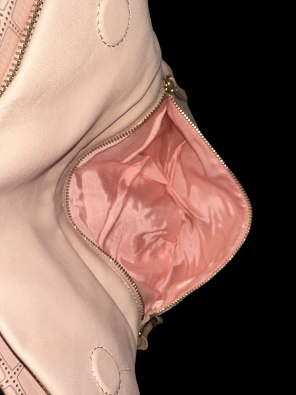 Folli Follie Purse Pale Pink Leather Perforated Heart Fold-over Clutch Greece - Picture 8 of 11